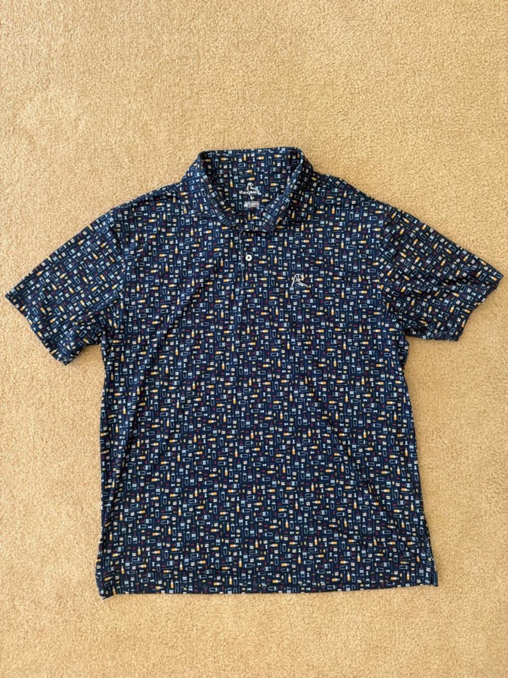 Rhoback Maker’s Mark Old Fashioned cocktail golf polo shirt size large